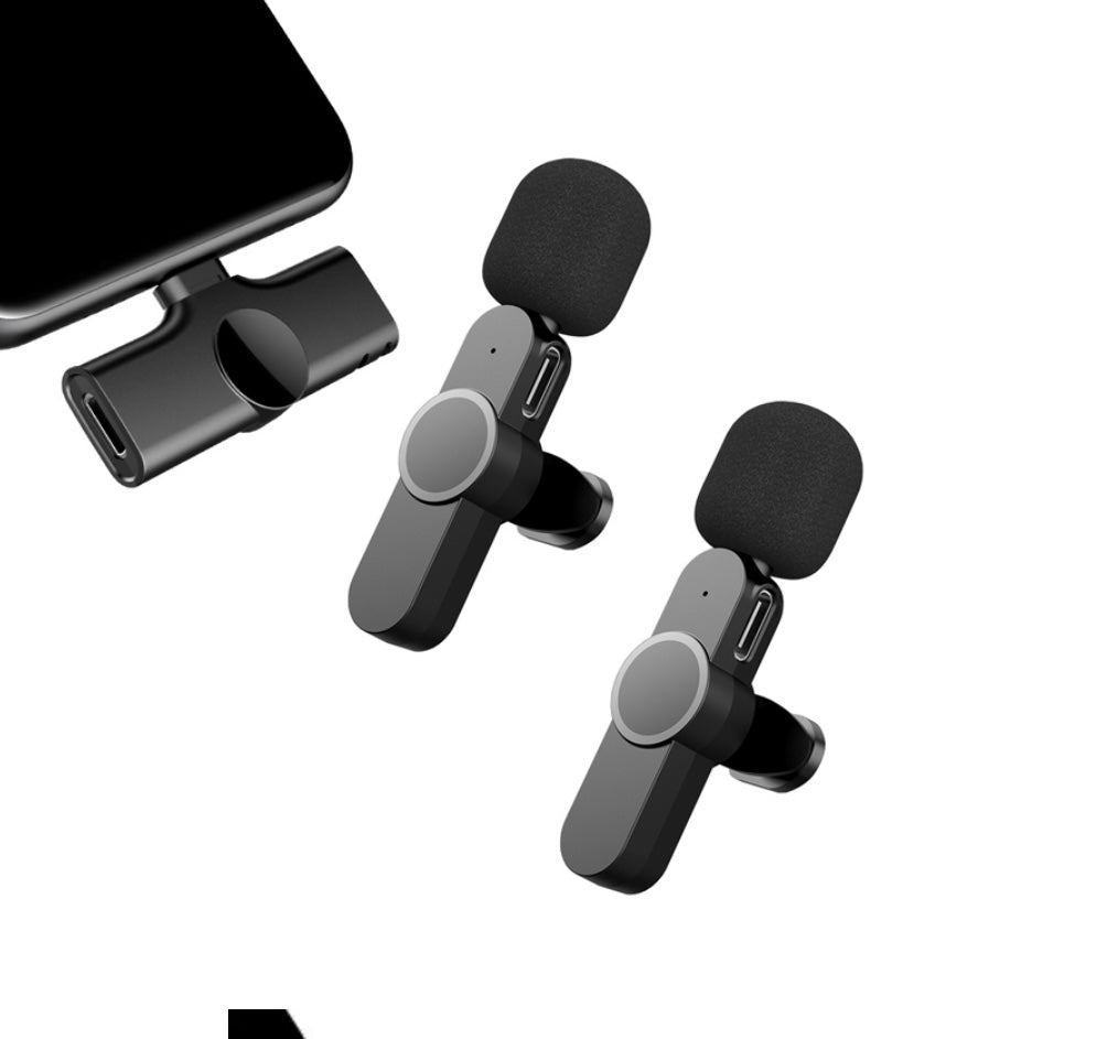 K9 Dual Wireless Lavalier Collar Microphones C-Type & iPhone